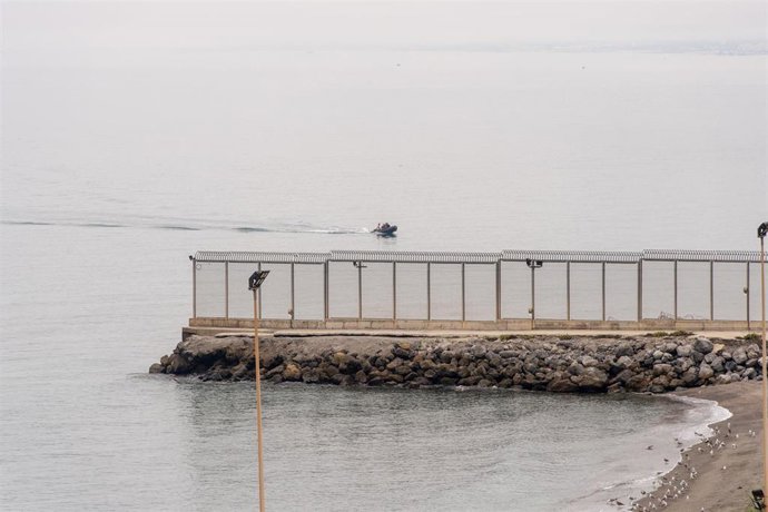 Vista de la frontera entre España y Marruecos, en Ceuta, este pasado mes de agosto