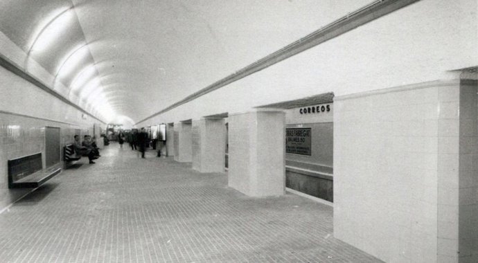 Imagen de la antigua estación de Correus del Metro de Barcelona.
