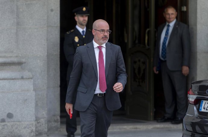 El delegado del Gobierno en la Comunidad de Madrid, Francisco Martín, a su llegada al acto de Apertura del Año Judicial 2025/2026, en el Palacio de Justicia, sede del Tribunal Supremo, a 5 de septiembre de 2025, en Madrid (España).