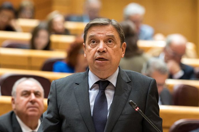 Archivo - El ministro de Agricultura, Pesca y Alimentación, Luis Planas, durante la sesión plenaria del Senado, a 19 de noviembre de 2024, en Madrid (España). 
