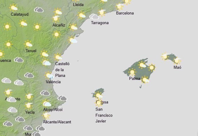 Predicción meteorológica para el sábado 6 de septiembre en Baleares.