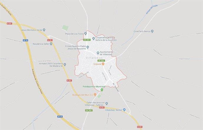 Archivo - Vista de Villatobas en Google Maps.