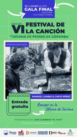 Cartel del VI Festival de la Canción 'Turismo de Priego de Córdoba'.