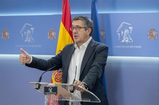 El portavoz del PSOE en el Congreso, Patxi López, durante una rueda de prensa. Imagen de archivo.