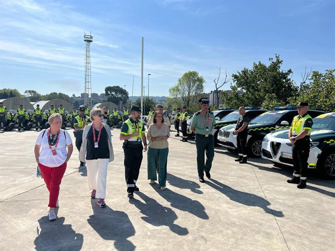 A Delegada do Governo em Astúrias, Adriana Lastra, durante a apresentação dos arranjos de segurança em Avilés.