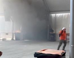 Incendio en casetas regionales de la feria de Valladolid