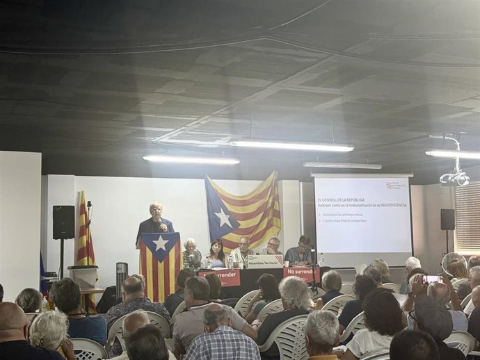 El presidente del Consell per la República, Jordi Domingo, durante la presentación del plan de gobierno