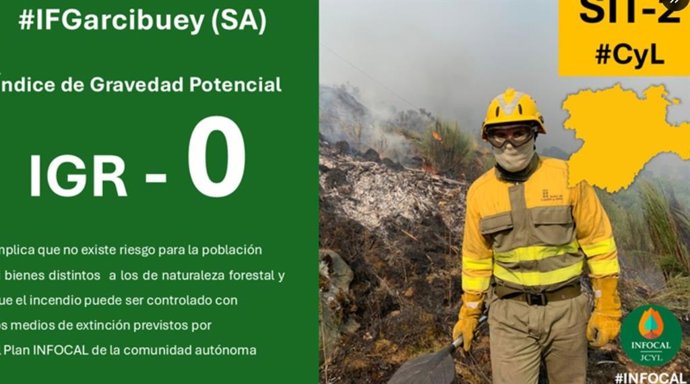 Baja a gravedad 0 el incendio de Garcibuey (Salamanca)