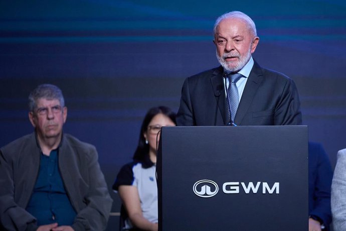 15 de agosto de 2025, Iracemápolis, São Paulo, Brasil: O presidente brasileiro, Luiz Inácio Lula da Silva, durante a inauguração da fábrica da montadora chinesa Great Wall Motors (GWM) em Iracemápolis, São Paulo, Brasil, em 15 de agosto de 2025.