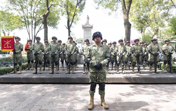 Imagem de arquivo de tropas do exército mexicano.