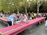 Valladolid logra un nuevo récord mundial con la tarta de San Lorenzo más larga del mundo