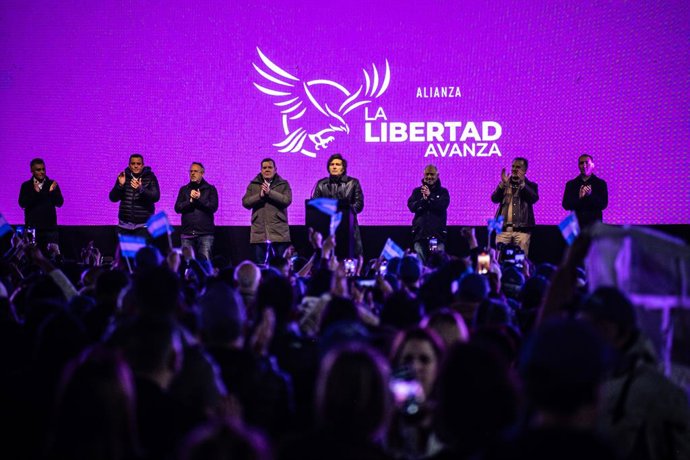 September 3, 2025, Caba, Buenos Aires, Argentina: JAVIER MILEI talks to his follewers. The government faces the Buenos Aires elections hit by the bribery scandal, internal disputes, persecution of the press, and the sudden change to contain the dollar.