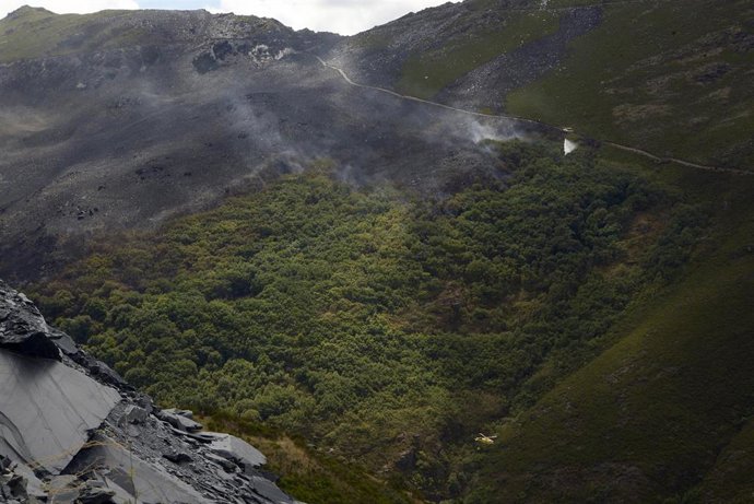 Vista de la sierra quemada, a 7 de septiembre de 2025, en Casaio, Ourense, Galicia (España). 