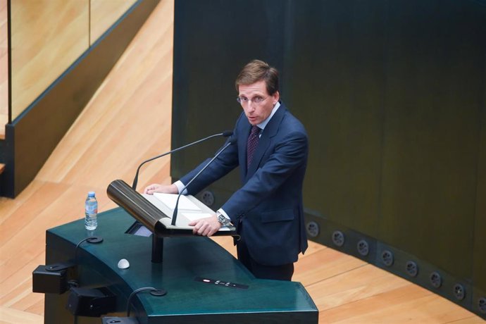 El alcalde de Madrid, José Luis Martínez Almeida, durante el Debate sobre el Estado de la Ciudad 