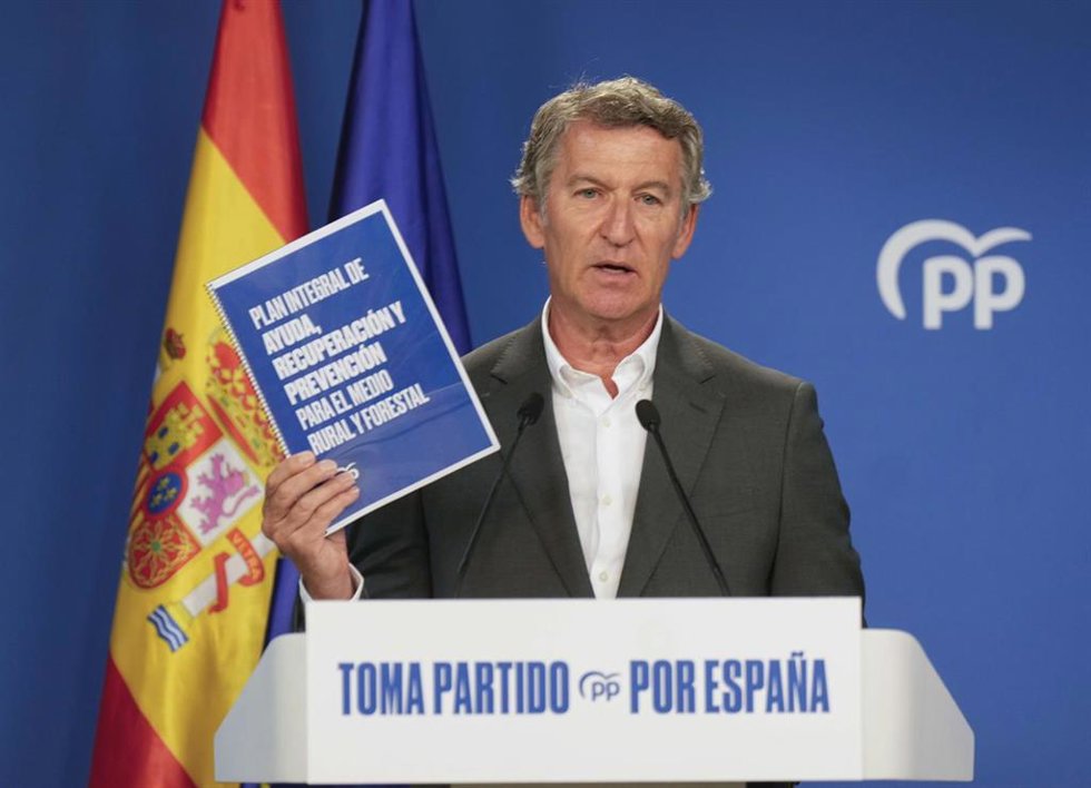 El presidente del PP, Alberto Núñez Feijóo 