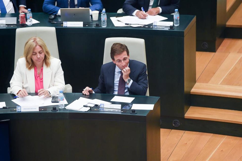 El alcalde de Madrid, José Luis Martínez Almeida, durante el Debate sobre el Estado de la Ciudad 