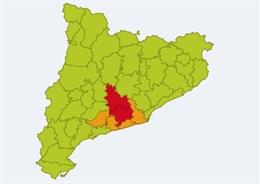 Aviso por tiempo violento en 6 comarcas de Tarragona y Barcelona