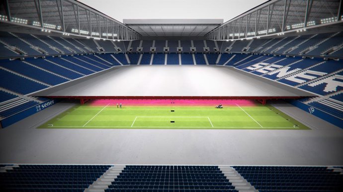 Iman de la solución Epigea desarrollada por Sener para transformar los estadios en espacios multifuncionales