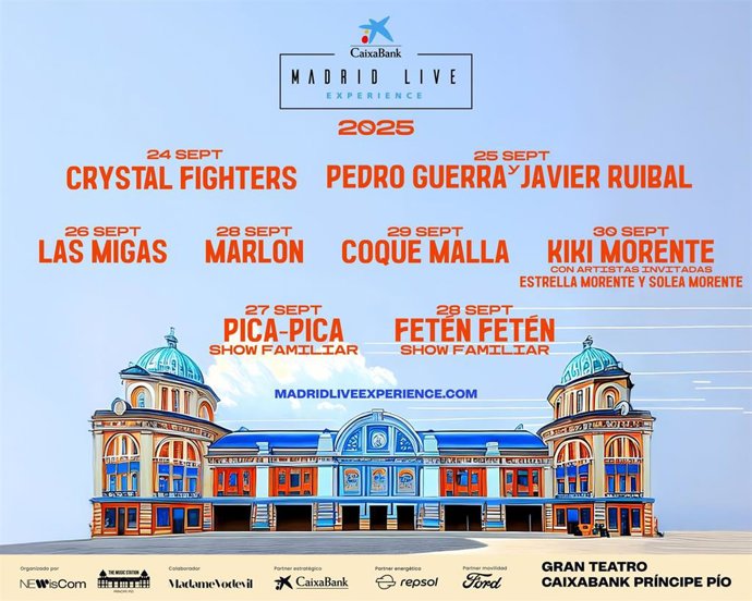 CaixaBank Madrid Live Experience, el festival que se celebrará en Madrid del 24 al 30 de septiembre.