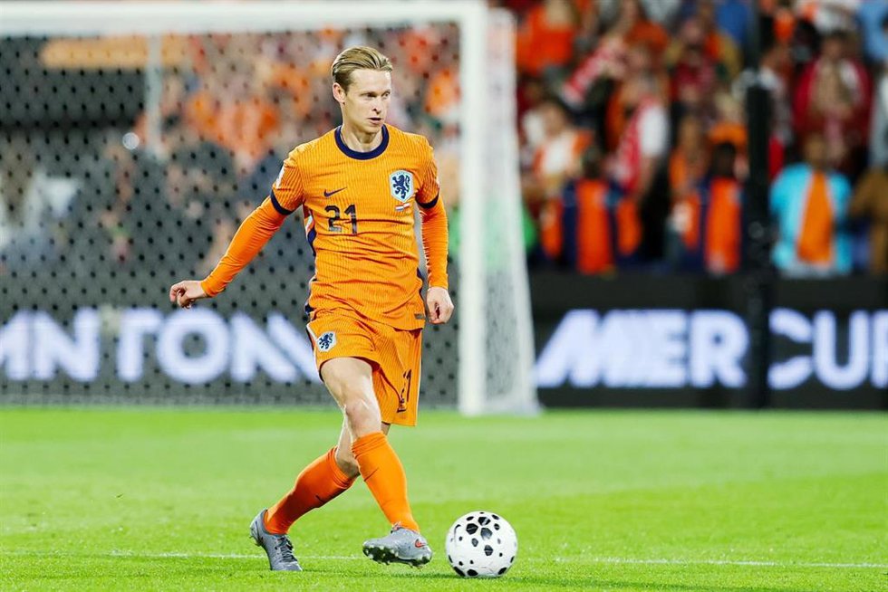 El centocampista Frenkie de Jong durante el duelo de Países Bajos ante Polonia.