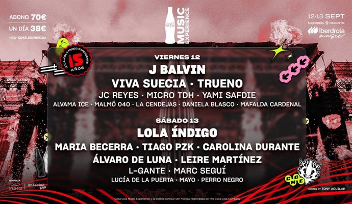 Coca-Cola Music Experience ficha a Plex para el streaming en Youtube del festival