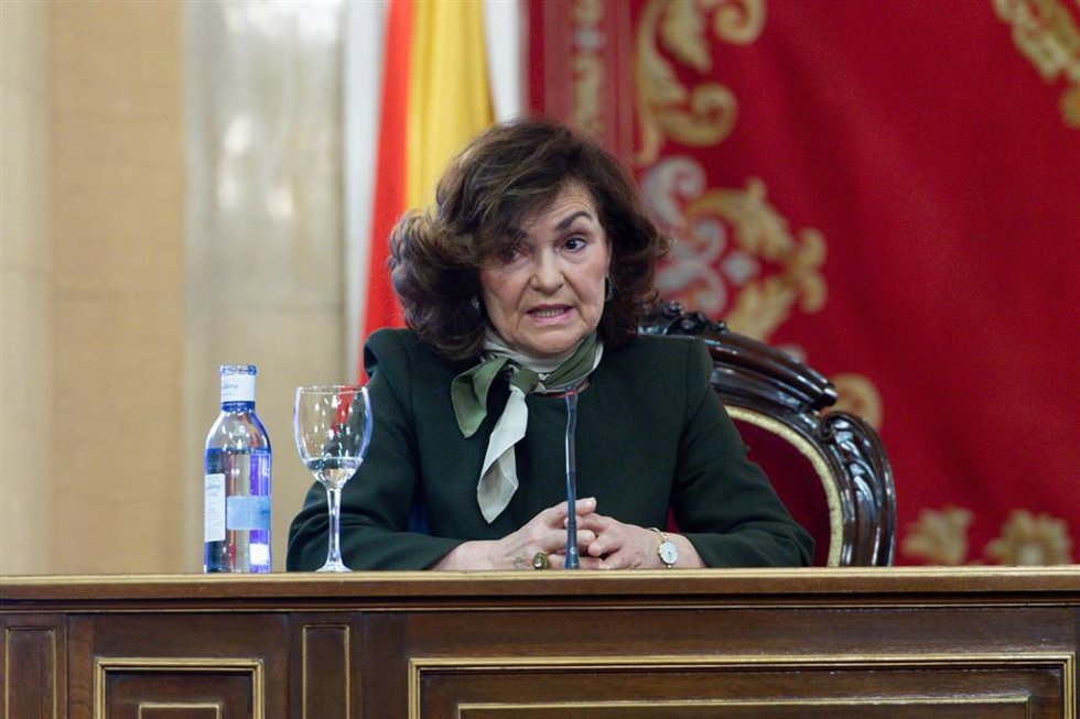 Archivo - La presidenta del Consejo de Estado, Carmen Calvo, durante la celebración de la XII Cumbre de Mujeres Juristas "Igualdad y Derechos Humanos: un reto común, en el Senado, a 6 de marzo de 2025, en Madrid (España).