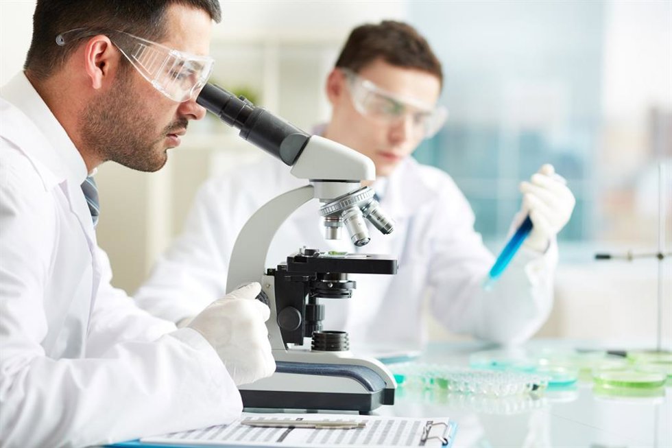 Trabajadores en un laboratorio 