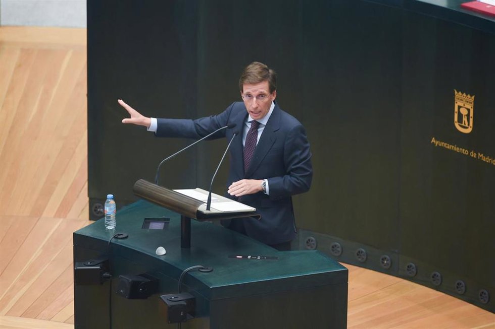 El alcalde de Madrid, José Luis Martínez Almeida, durante el Debate sobre el Estado de la Ciudad  