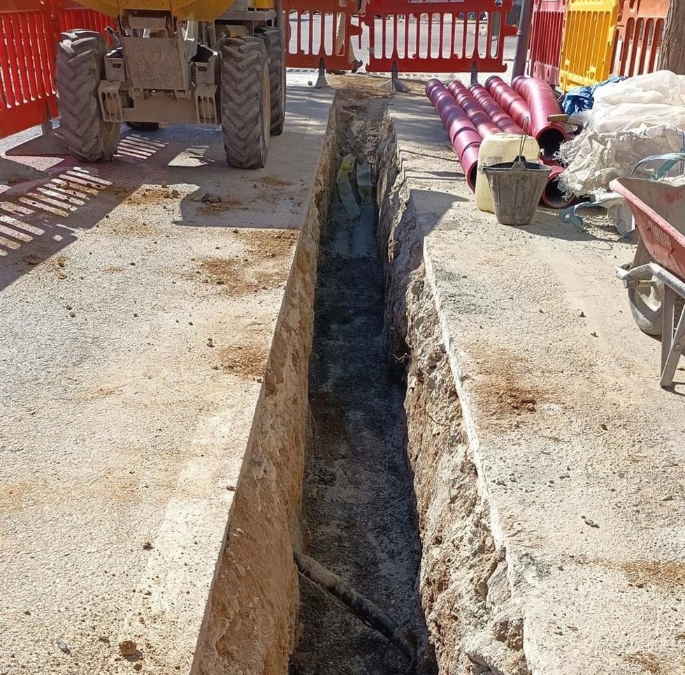 Obras de Endesa en Mataró (Barcelona)