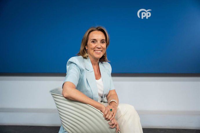 Archivo - La vicesecretaria de Regeneración Institucional del PP, Cuca Gamarra, durante una entrevista concedida a Europa Press en Madrid.