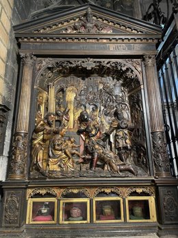 Retablo que restaurá la UNIR junto a la parroquia de la Redonda