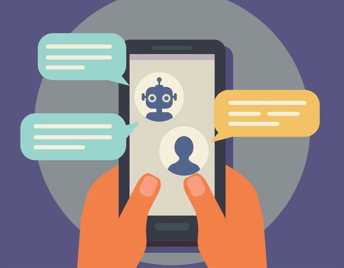 Representación de un bot en una conversación con una persona.