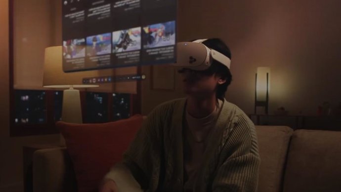 Recurso de uma pessoa usando um capacete Meta Quest VR