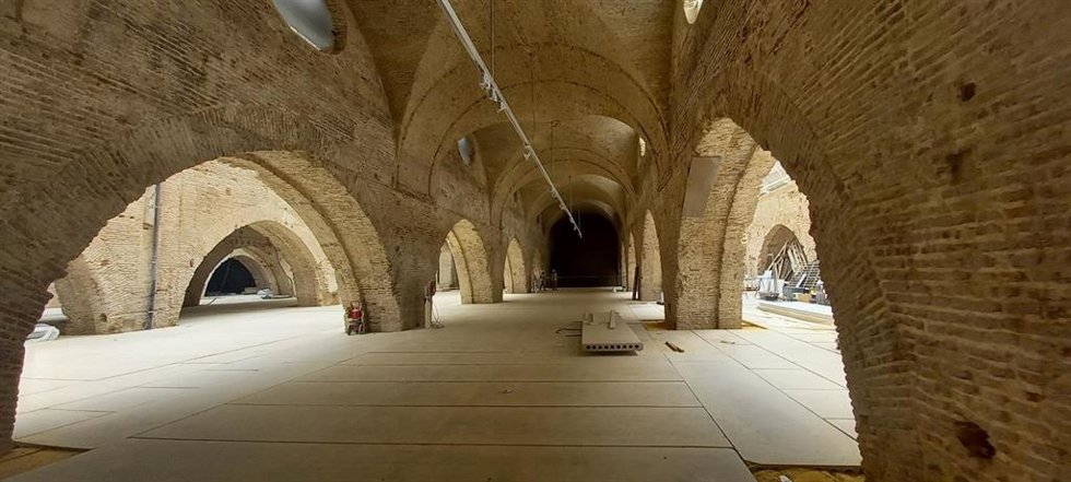 Interior de las Atarazanas tras su rehabilitación.