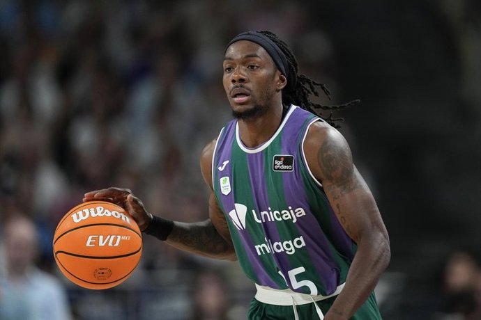 Archivo - Kendrick Perry of Unicaja looks on in action during the Spanish League, Semi-Final second leg of Liga ACB Endesa, basketball match played between Real Madrid and Unicaja Baloncesto at Movistar Arena pavilion on June 13, 2025 in Madrid, Spain.