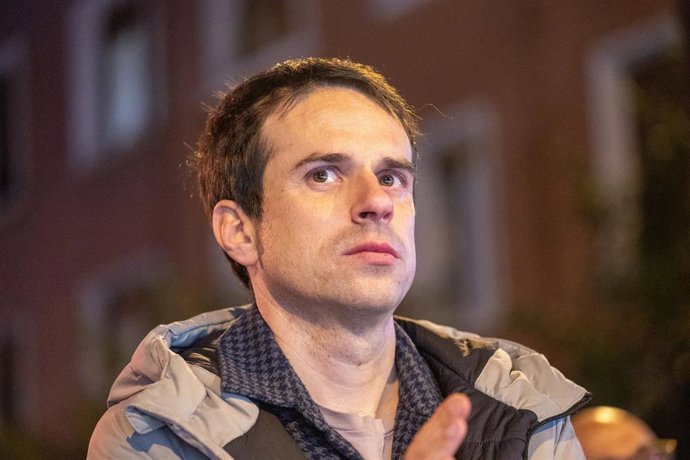 Archivo - El portavoz parlamentario de EH Bildu, Pello Otxandiano, durante la manifestación de EH Bildu, desde La Casilla a la plaza Zalburu, a 23 de noviembre de 2024, en Bilbao, Vizcaya, País Vasco (España).