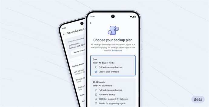O Signal adiciona backups na versão beta.