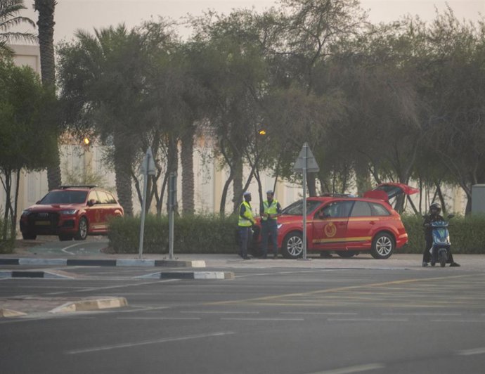 Personal de seguridad tras el ataque israelí en Doha (Qatar)
