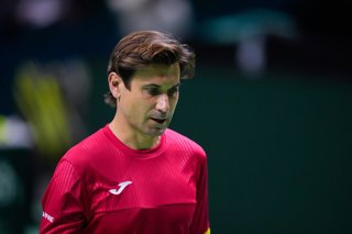 Archivo - David Ferrer, Capitain of Spain, during the practice of his team during the Davis Cup 2024 at Martin Carpena Pavilion on November 18, 2024, in Malaga, Spain