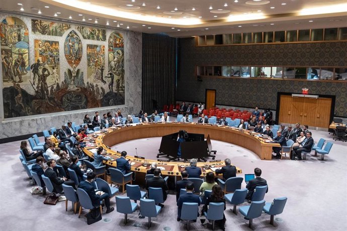 Miembros del Consejo de Seguridad de la ONU reunidos  