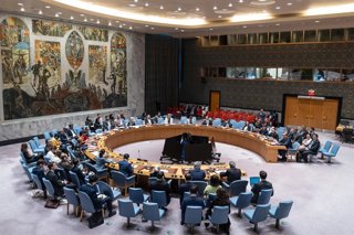 August 29, 2025, New York, New York, USA: General view of Security Council chamber during emergency SC meeting on maintenance of peace and security of Ukraine at UN Headquarters in New York, NY on August 29, 2025. Meeting was called by Ukraine and support