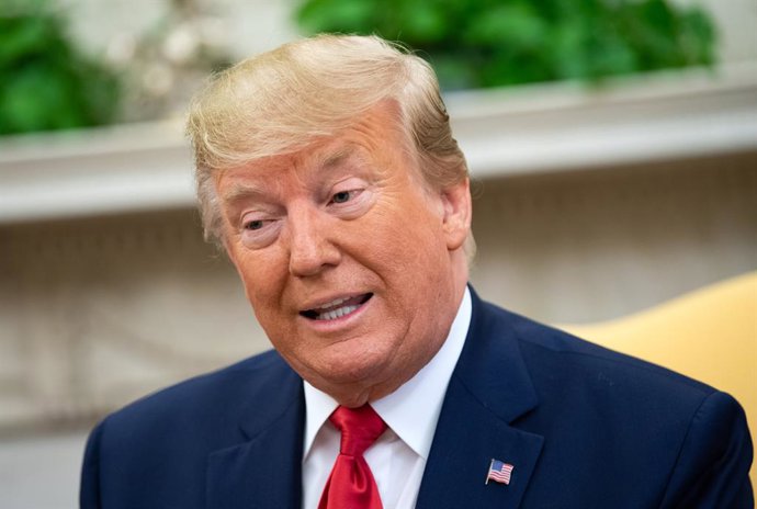 Archivo - 9 de julho de 2019 - Washington, Distrito de Columbia, EUA - O presidente dos Estados Unidos, Donald J. Trump, responde a uma pergunta sobre o financista politicamente ligado Jeffrey Epstein enquanto responde a perguntas durante uma reunião com 