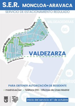 Zona de ampliación del Servicio de Estacionamiento Regulado en Valdezarza.