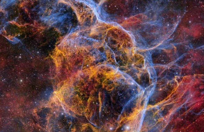 Archivo - Arquivo - O remanescente de supernova de Vela, os restos de uma explosão de supernova a 800 anos-luz da Terra, na constelação de Vela, ao sul,