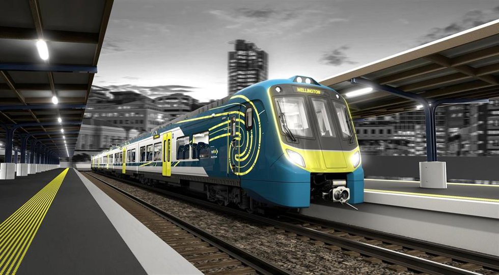 Infografía del tren de baterías de Alstom para Nueva Zelanda