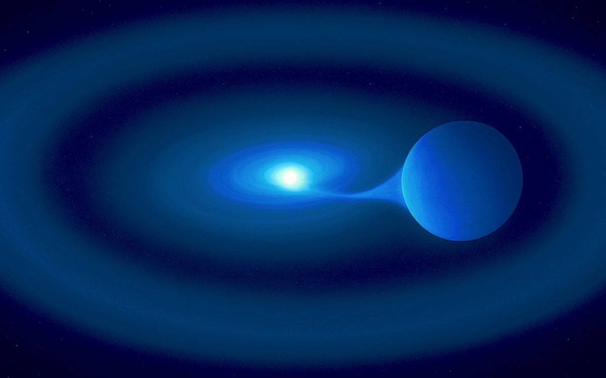Una estrella hambrienta devora a su compañera a velocidad nunca vista