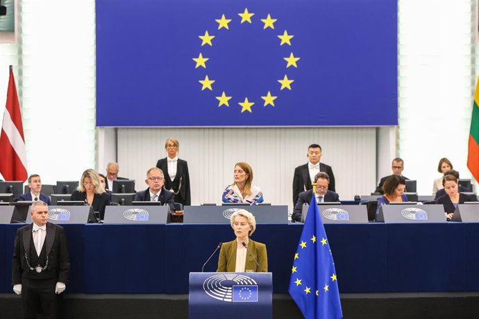 Debate sobre el Estado de la Unión (SOTEU) en el pleno del Parlamento Europeo celebrado en Estrasburgo (Francia) en septiembre de 2025.