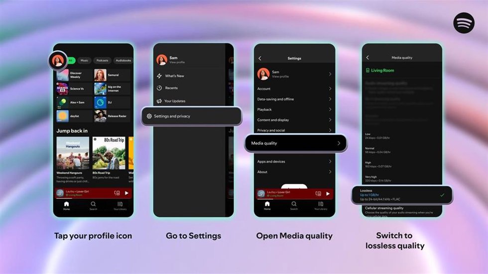 Audio sin pérdida en Spotify Premium