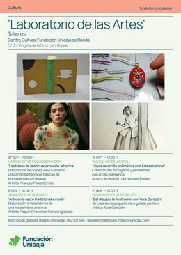 Cartel anunciador de los talleres.