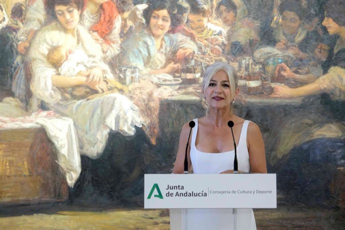 La consejera andaluza de Cultura, Patricia del Pozo, en una rueda de prensa.